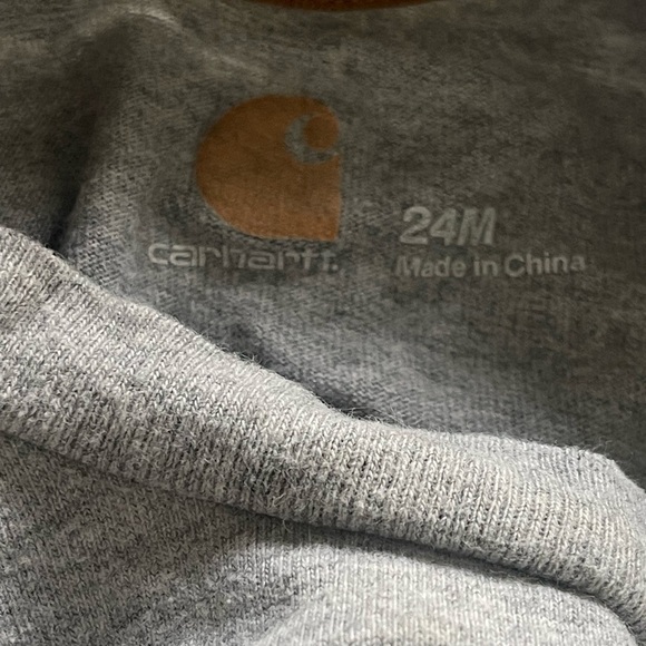 Carhartt Baby Bodysuit 24M Gray Tractor Farm Graphic One-Piece Short Sleeve - Picture 2 of 5